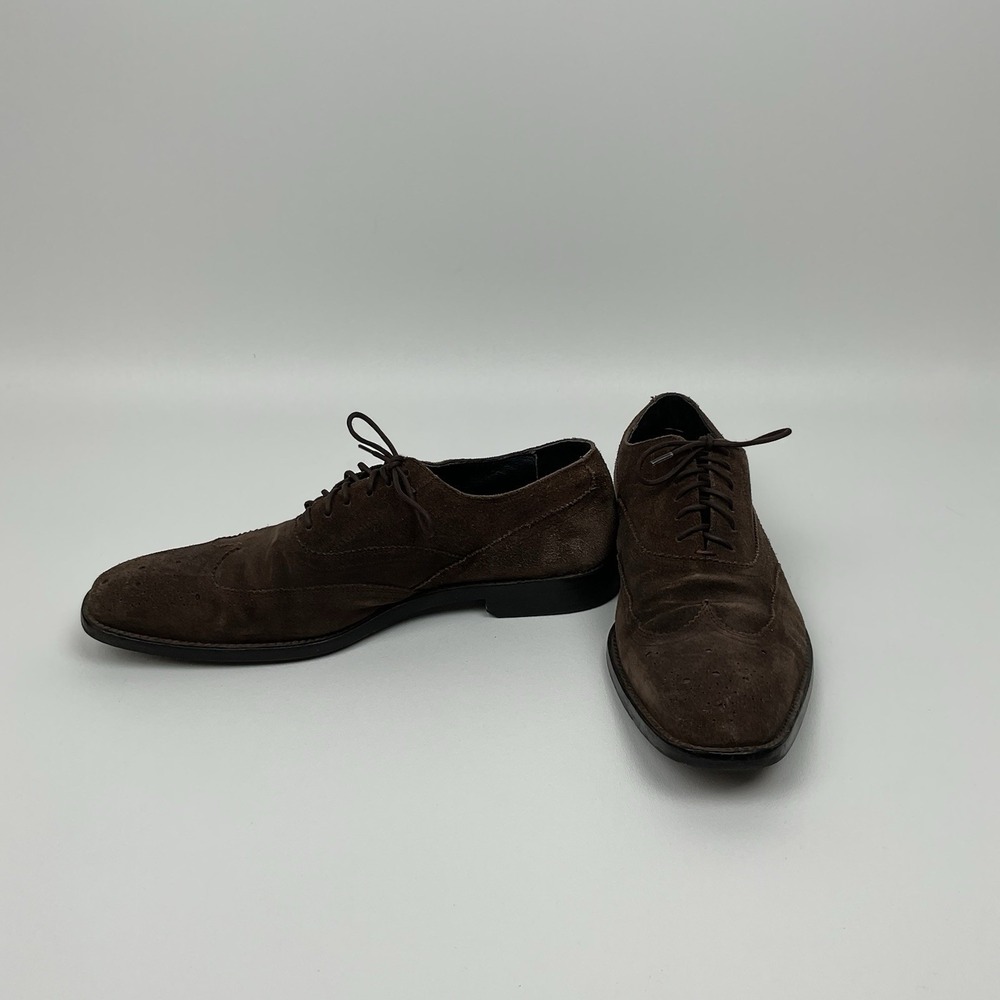 Aston Grey Concord Brown Suede Wingtip Oxford Shoes Size 8 Grandpa Core‎